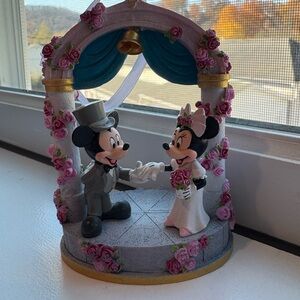 Disney Mickey and Minnie Wedding Ornament with Pink and Blue Accents
